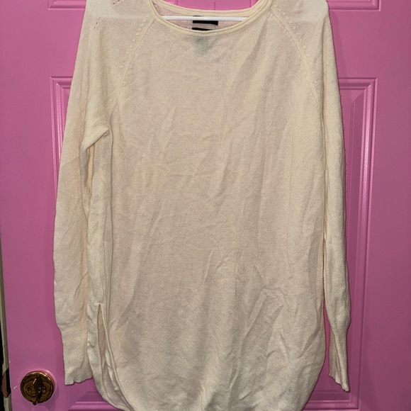 Halogen Cashmere/Wool Blend Sweater in Cream - Picture 1 of 5